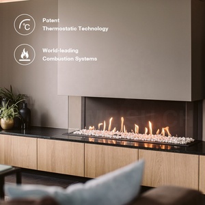 Cheminée à <span class=keywords><strong>gaz</strong></span> suspendue moderne MEISU.CH avec panneau mural pour téléviseur, insert d'angle australien - Product Image 3