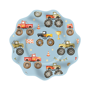DAMAI Car Theme Tableware Set with Truck Blue Disposable Paper Plates Cups Napkin <b>Birthday</b> Party <b>Decoration</b> Set - Product Image 6