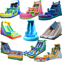 Toboggan aquatique commercial Château gonflable Toboggans aquatiques gonflables pour enfants et adultes Toboggan aquatique extérieur avec piscine pour location de fête