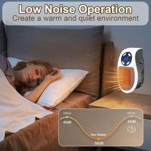 Wall Outlet Space <b>Heater</b>, 450W Plug in <b>Electric</b> <b>Heater</b> with Adjustable Thermostat, Portable Plug in Small Space <b>Heater</b> - Product Image 6