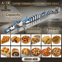 Ligne de production de pain entièrement automatique, équipement de boulangerie industrielle, machine à fabriquer des pâtisseries, des pains, des toasts, des baguettes, 4 lignes de finition