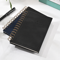 Carnet de notes A5 personnalisable en cuir PU à spirale, couverture rigide, papier épais, durable et portable pour étudiants - Vente en gros