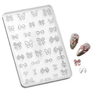 Solid Plastic <b>Nail</b> Art Mold Ribbon Bow Butterfly Heart Flower Clear DIY Accessories JT-025 - Product Image 2