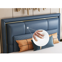 Ensemble de meubles pour chambre à coucher italienne de luxe Ensemble de meubles design pour lit double récent italien Lit de luxe en cuir King Size Moderne en bois