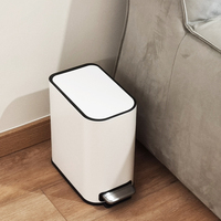 Poubelle rectangulaire à pédale pour intérieur, en acier inoxydable, fabriquée en Chine