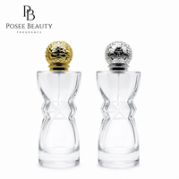Flacon de parfum en verre transparent personnalisé Posee Beauty avec pulvérisateur à brume fine, capacité 100 ml, petit échantillon, fabriqué au Guangdong, à facettes