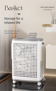 Cesta de Almacenamiento Plegable de Gran Capacidad, con Ruedas, Ecológica, de Plástico, para <span class=keywords><strong>Ropa</strong></span> <span class=keywords><strong>Sucia</strong></span>, Tipo Vertical, para <span class=keywords><strong>Baño</strong></span> o <span class=keywords><strong>Armario</strong></span> - Product Image 3