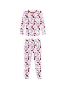 वैलेंटाइन्स डे 2022 मां और बेटी परिवार के साथ मिलकर कपास मिश्रण दिल प्रिंट पाजामा की महिला - Product Image 5