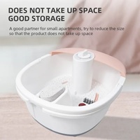 Bain de pieds massant relaxant avec lumière LED, thérapie infrarouge, chauffage à bulles, brosse en pierre ponce et fonction spa