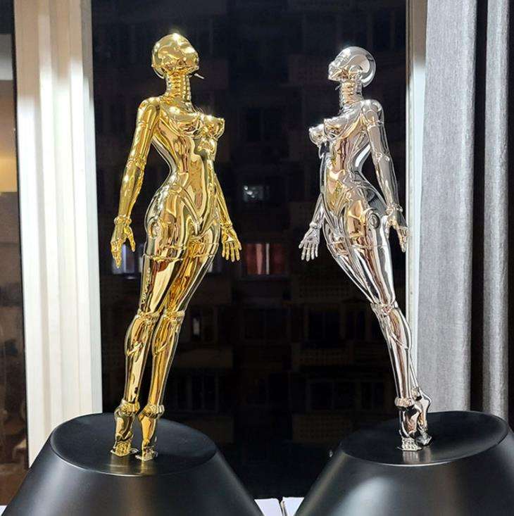 カスタムトロフィーセクシーロボセクシーメカニカル女神ブロンズ彫刻