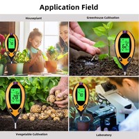 Testeur numérique 4-en-1 de pH du sol, d'humidité (10%-90% HR), de température (-10~60°C) et d'éclairement pour kit d'arrosage des plantes d'intérieur