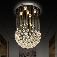 Luminaire suspendu pour hôtel, luminaires design, lustre moderne en cristal pour escalier