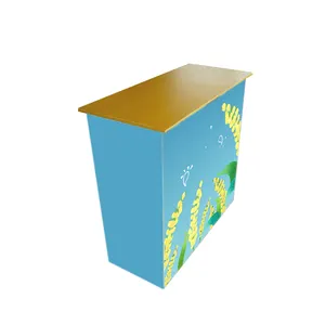 Popup promotion counters fabric support stand professional exhibition equipment display foldable trade show plastic table