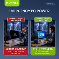 BAVIN PC1252S 300W 60Wh Batterie de secours sans interruption 500VA AVR Affichage LCD Station d'alimentation UPS pour PC CCTV NAS Routeur WiFi