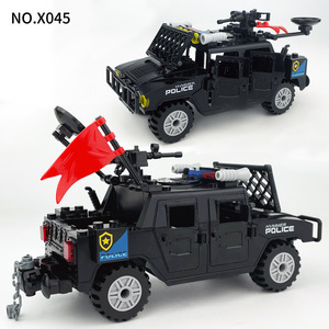 Jouets <span class=keywords><strong>de</strong></span> construction à petites particules pour enfants, modèle X045, Véhicule anti-explosion Wolf Tooth, pour l'assemblage transfrontalier, Hanmat <span class=keywords><strong>Police</strong></span> - Product Image 6