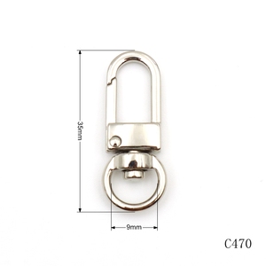 Popüler tasarım gümüş kaplama <span class=keywords><strong>Metal</strong></span> anahtarlık döner klipsler çanta parçaları yapış kanca istakoz klipler - Product Image 2