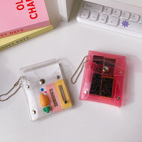 Mini sac à cosmétiques Transparent en pvc, paillettes, pochette pour écouteurs, sac de rangement de cosmétiques rouge à lèvres, sac de rangement à boutons en PVC