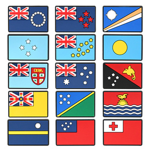 Breloques de chaussures personnalisées en PVC avec drapeaux nationaux d'Océanie, motifs Australie et Nouvelle-Zélande, décorations patriotiques pour sabots - Product Image 1