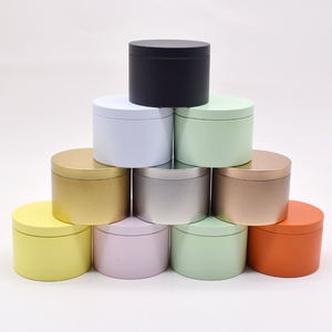 Groothandel op maat gemaakte lege groene roze witte zwarte ronde blikken van 10oz 12oz 14oz 16oz voor kaarsenwas, koekjes, thee en cadeaus - Product Image 1