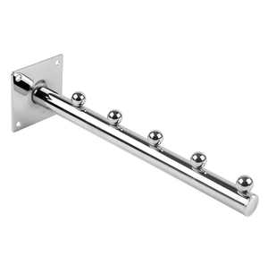 Exhibidores de Accesorios para Supermercados, Barra de Colgar en Cascada, Ganchos de Montaje en Pared de Metal Plateado - Product Image 1