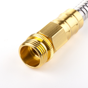 고품질 금속 정원 호스 스테인리스 스틸 견고한 물 호스, 견고한 조절식 노즐 포함 판매 - Product Image 5