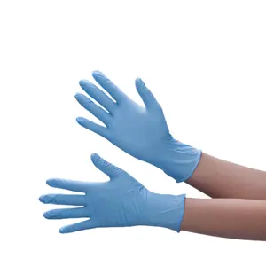 Fábrica azul blanco fabricante sin polvo pantalla táctil Uso de fábrica de alimentos Esd laboratorio sala limpia trabajo laboratorio guantes de nitrilo