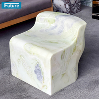 Meubles de luxe au design moderne 100% tabouret en marbre vert clair fabriqué en pierre naturelle pour salon salle à manger hôtel café