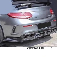 Fabrika W205 C63 S 2 Kapılı Karbon Fiber Difüzör PSM Stil Tampon Difüzörü Mercedes Benz C Serisi W205 C63 Body Kitleri için