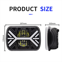 HYNBYZJ 7 pouces DOT approuvé carré camion phare de voiture Led feux de route bas pour Jeep Xj Cherokee phares