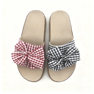 Womens Platform Gingham Bow <b>Slide</b> Sandals Cute Stylish Summer Footwear for Casual Outings - Product Image 3