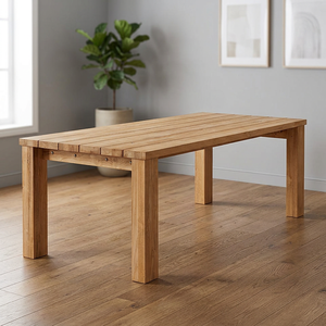 Mesa de Comedor Rectangular de Madera Maciza Impermeable y Ecológica, Diseño Minimalista, Muebles para el Hogar Estables, 8 Plazas, para Interiores y Exteriores - Product Image 2