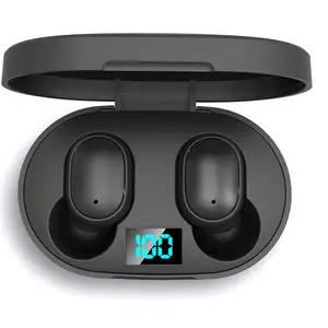 Eller serbest Bt 5.0 kulaklık ile kablosuz 6D Stereo Earsbuds için E6s Tws kulakiçi kulaklık kulaklık Xiaomi