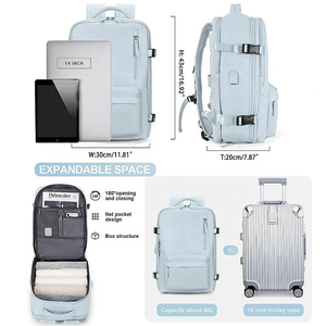 Mochila Unisex Casual <span class=keywords><strong>de</strong></span> Moda Personalizada, Impermeable, <span class=keywords><strong>de</strong></span> Poliéster, Expandible, <span class=keywords><strong>de</strong></span> Gran Capacidad, para Viajes - Product Image 3