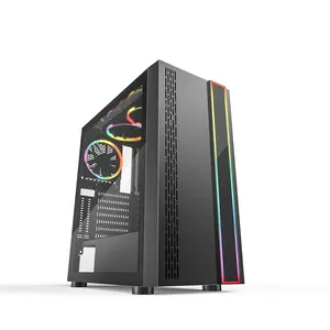 Fashion Atx Gehard Glas Mid Toren Computer Kast Rgb Gaming Pc Case