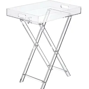 Clear Acrylic Folding Tray Table For Home Custom Design Acrylic Tray Table
