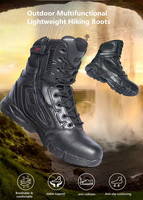 Bottes de Randonnée Tactiques Montantes en Cuir pour Hommes Légères Résistantes à l'Usure d'Été, avec Embout en Acier et Caoutchouc Respirantes pour l'Hiver