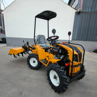Mini tracteur agricole 18HP 4WD avec moteur Yanmar, couleur jaune, pour ferme et jardin