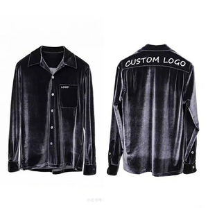 <span class=keywords><strong>Camicia</strong></span> da <span class=keywords><strong>uomo</strong></span> lunga in flanella di flanella Casual stile personalizzato stile nazionale ricamato a maniche lunghe - Product Image 3