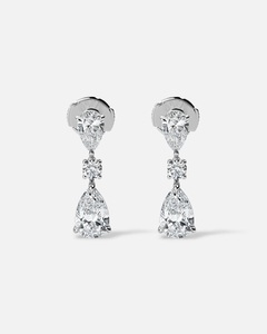 Pendientes SHAY MINI PEAR de oro blanco de 18 quilates con diamantes, joyería de oro de lujo personalizable para regalo, boda - Product Image 4