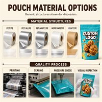 Sachet Doypack mat personnalisé imprimé pour pop-corn, refermable avec fermeture éclair, pour snacks au caramel, idéal pour la vente au détail