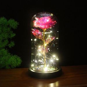 Cadeau de la Saint-Valentin pour petite amie, lampe de nuit en forme de rose, lumière LED, couverture en acrylique, boîte cadeau en forme de fleur en feuille d'or, cadeau de Noël - Product Image 2