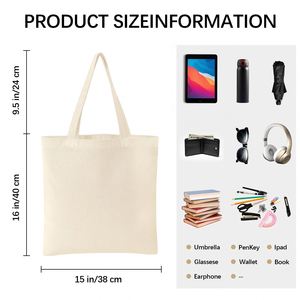 30 Pcs Tote Bulk 15X16 Inches Sublimation Canvas <b>Bag</b> Reusable Grocery Shopping Cloth <b>Bags</b> for Office <b>Market</b> Gift - Product Image 3