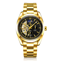 Montres mécaniques automatiques squelette de luxe pour hommes 795A Golden Moon Phase 30M étanches, montre OEM en alliage ronde