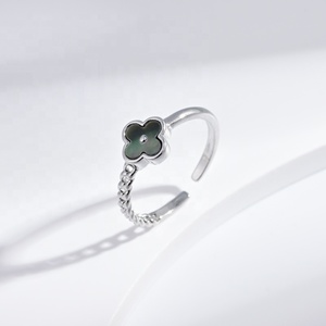 wholesale plata 925 sterling silver shell round <b>ring</b> Everyday Wear open gemstone summer unique chain fashion women <b>finger</b> <b>rings</b> - Product Image 3