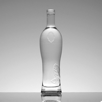 Bouteille en verre carrée transparente pour whisky, brandy, huile, alcool, 750 ml, bouteille en verre pour liqueur en vrac avec bouchon, prix au litre