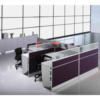 Poste de travail de bureau personnalisé pour centre d'appels avec cloison de séparation de bureau au design moderne