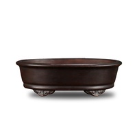 Pots à Bonsaï en Céramique Glacée Modernes de 21 cm, Design Artisanal pour la Décoration de la Maison et du Jardin, Plantes Cactus et Succulentes