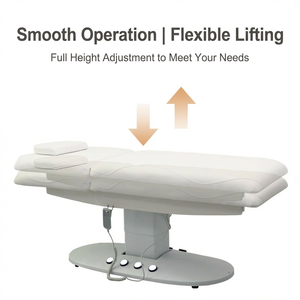 Luxury Golden Base Electric Beauty Bed Leather Massage Bed Salon Facial Eyelash Lash Bed With Lights - Product Image 5