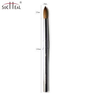Pincel de Uñas Acrílico 3D de Lujo con Logotipo Personalizado, Mango de Metal Plateado, 100% Pelo de <span class=keywords><strong>Kolinsky</strong></span> Puro, Cabeza Redonda/Prensada para Polvo de Cristal - Product Image 6
