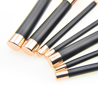 Ensemble de pinceaux de maquillage professionnels 8 pièces, manche en bois et aluminium doré, logo personnalisé, ensemble de pinceaux de maquillage en métal de luxe
